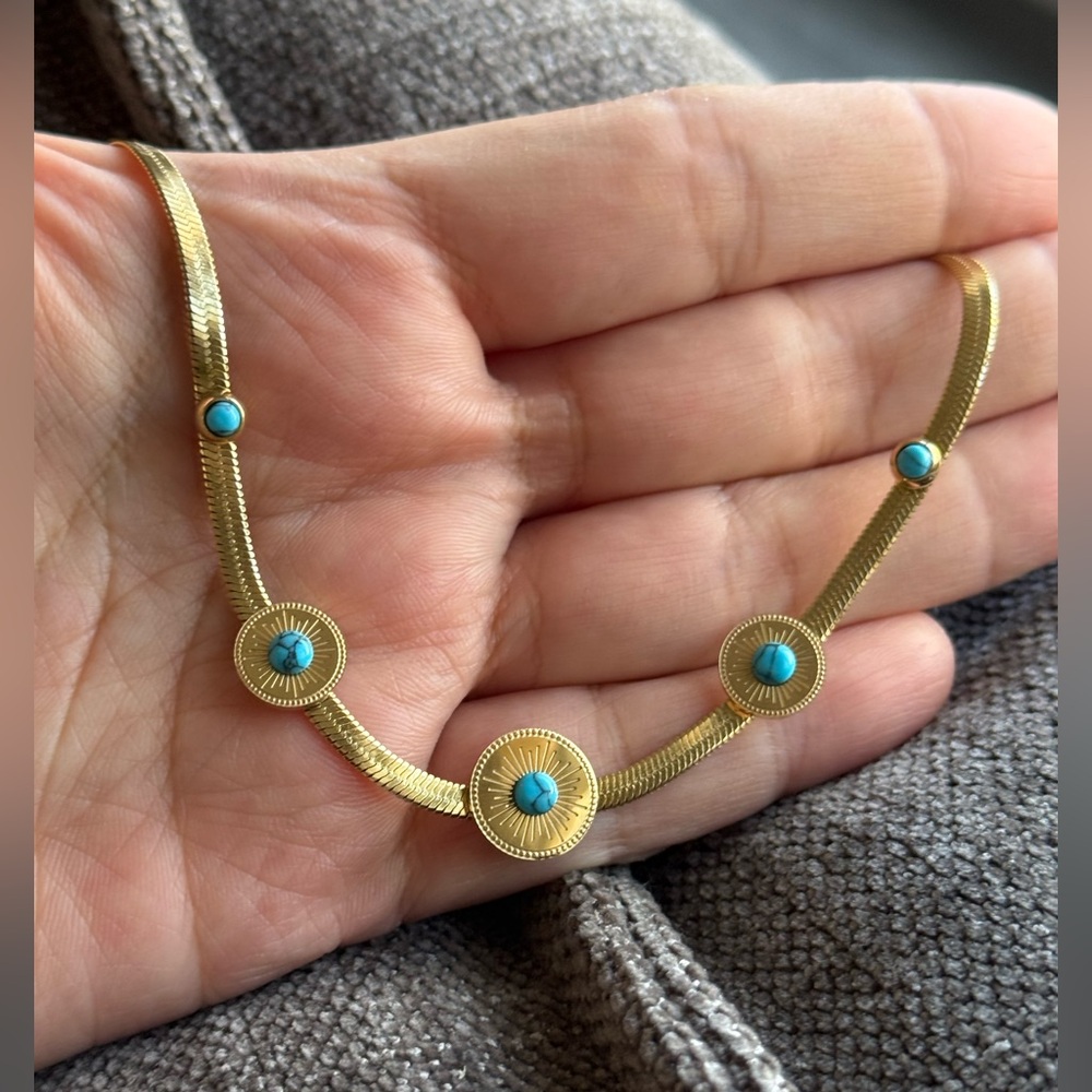 Gold and Turquoise Necklace